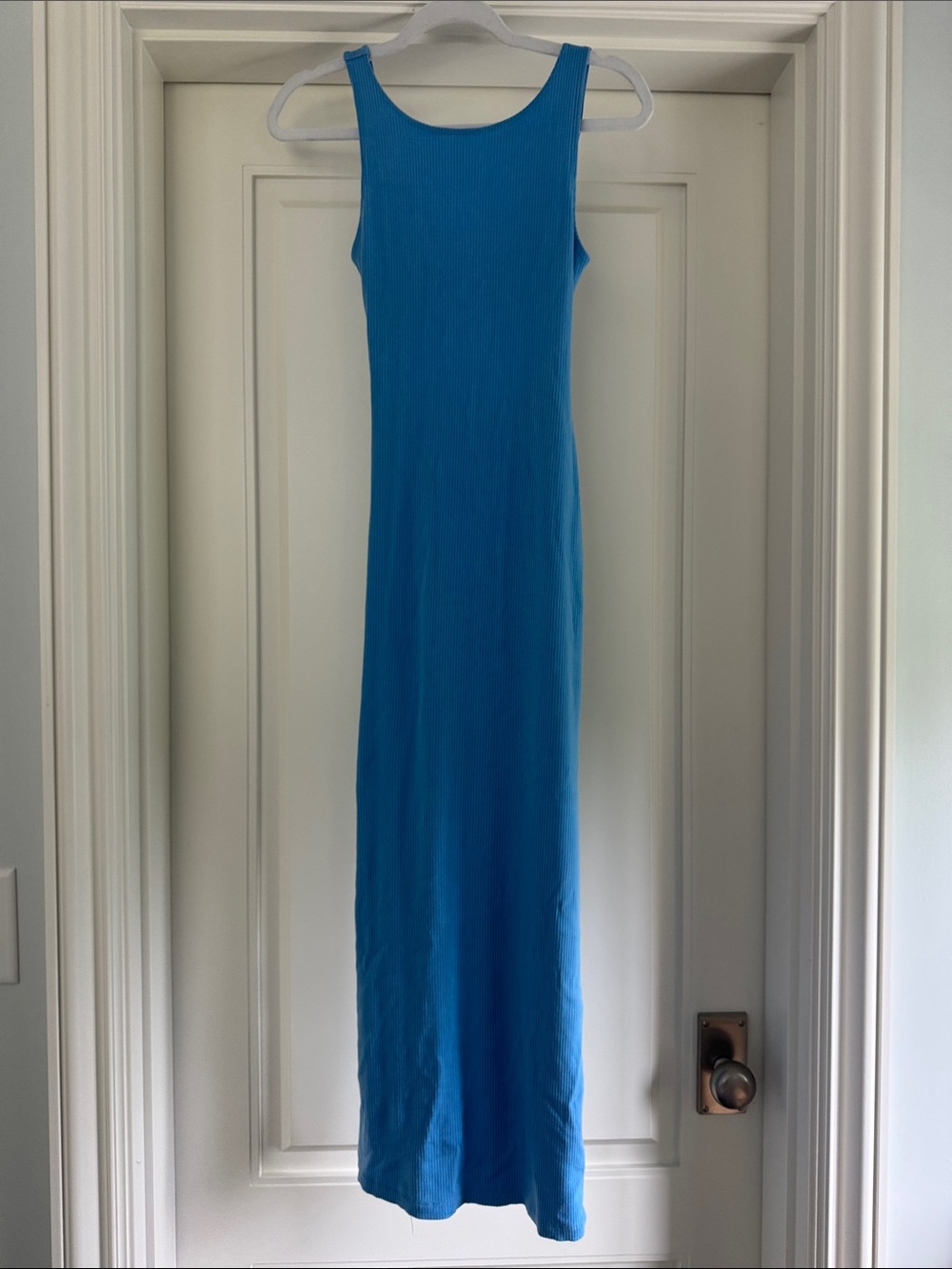 L Space Sleeveless Ribbed blue knit Maxi Dress